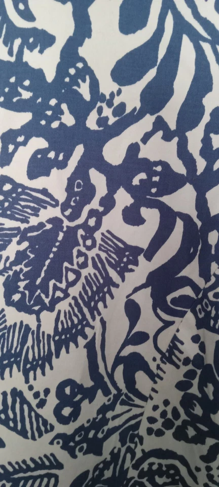 Blazer de diseñador Alexis para mujer abstracto AOP azul y blanco 1 botón chaqueta carrera Foto 4 de 4