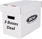 3 Bcw Magazine / Golden Age Comic Storage Archive Boxes Doc Cardboard Long Term