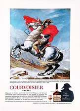 Napoleon Brandy 1963 Print Ad Courvoisier Cognac Crosses the Alps 8"X11"