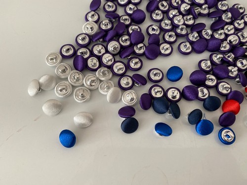 bundle 142pcs sew on satin buttons Dress sewing Round shape satin buttons 1cm - Picture 3 of 4