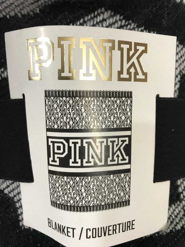 Manta/tiro de estadio Victoria's Secret ROSA blanco y negro Foto 3 de 4