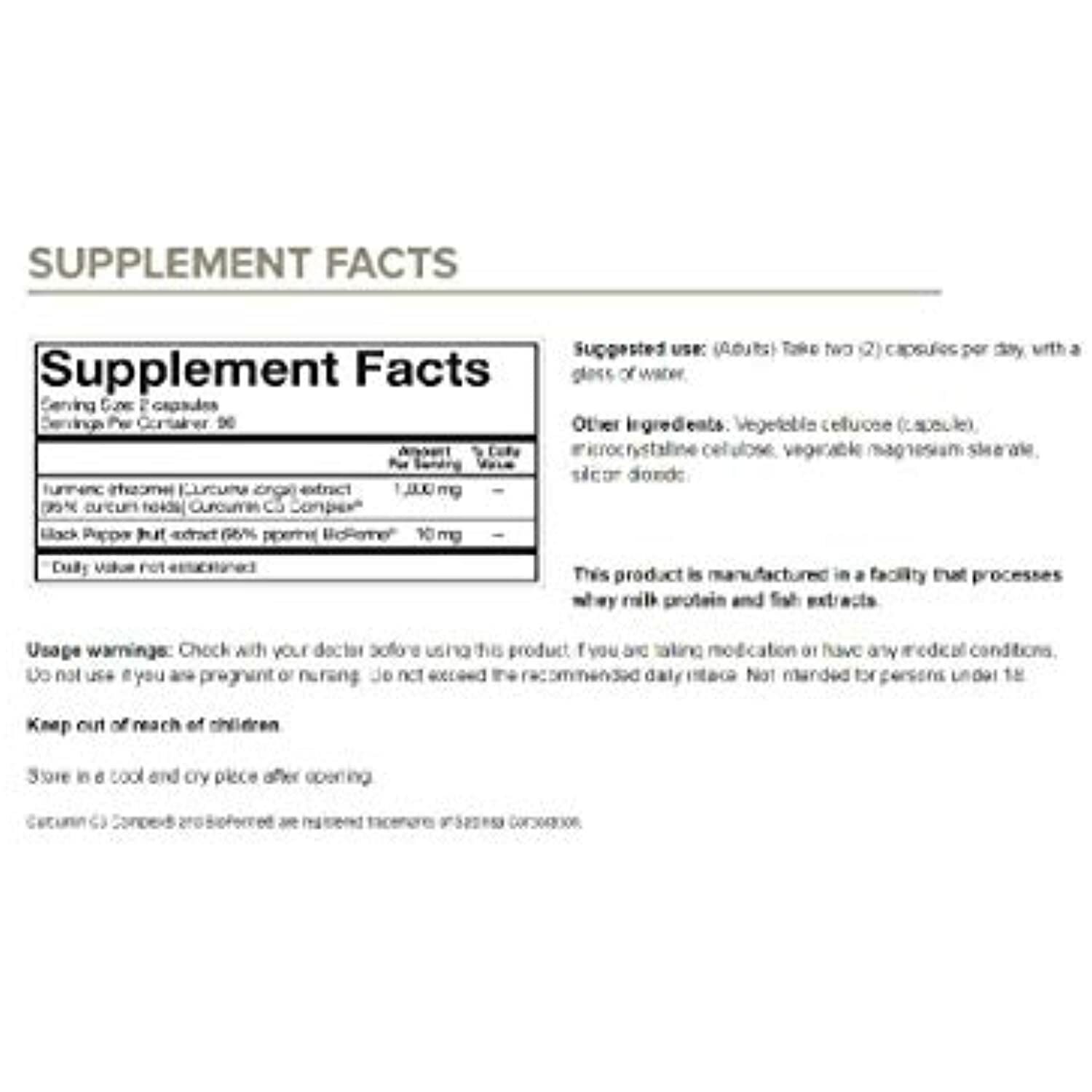 Youtheory Turmeric Extra Strength Formula Capsules 1,000 mg per Daily