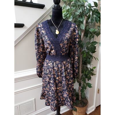 shein blue lace dress SHEIN Lady Ladies' Solid Color Elegant Lace Dress