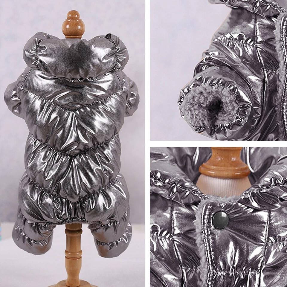 Cálida Chaqueta para Perro Impermeable Polar Acolchado Mono Traje para Nieve Invierno Ropa Abrigo Foto 3 de 4