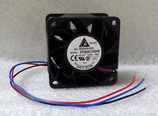 Delta 60mm x 38mm High Airflow Fan 12V DC 3 Wire Bare 12" Leads FFB0612SHE