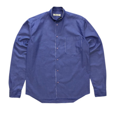 AALTO Button Up Shirt Ripped Distressed Mandarin Collar Avant Garde Men's Size L