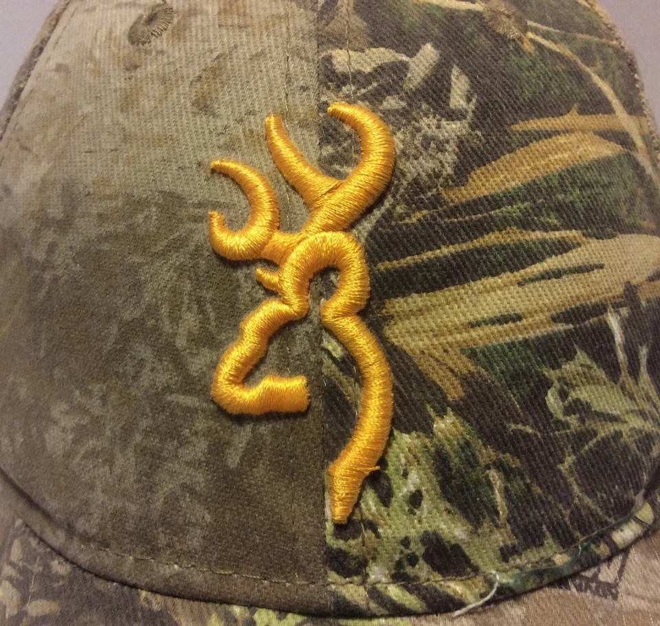 Шляпа с логотипом Browning с ремешком сзади зеленая камея охота рыбалка вышивка - Изображение 3 из 4