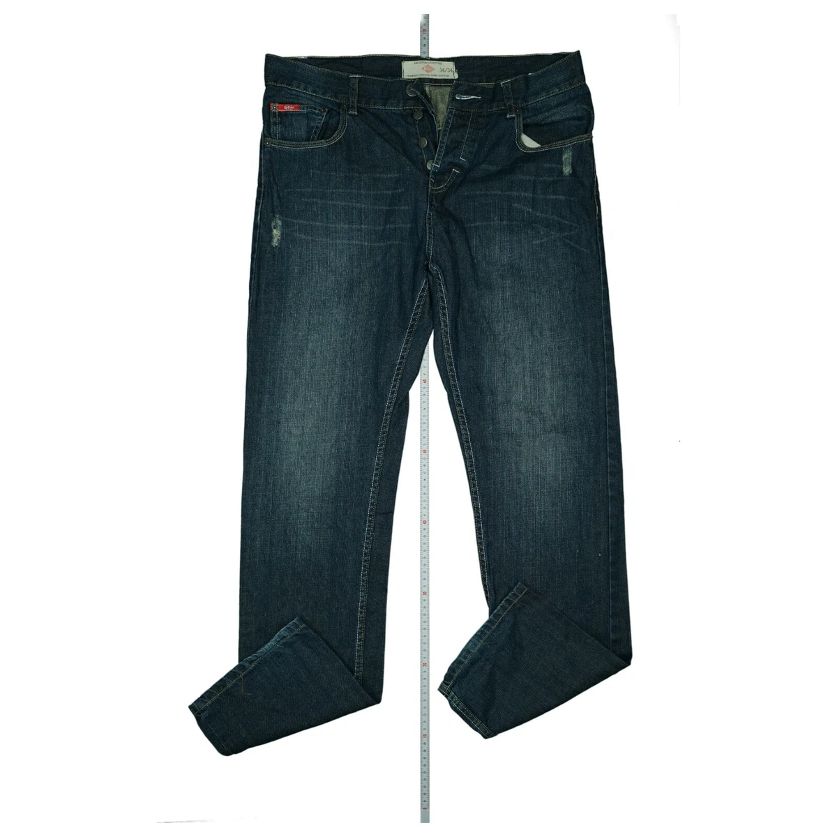 Jean Lee Cooper 'Jerry' Pour Homme - Taille 30/34 (H30 Jambe 34) - Noir Délavé - Occasion Très Bon état