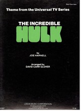 THEME FROM "THE INCREDIBLE HULK" EASY PIANO SOLO SHEET MUSIC-TV SERIES-1979-NEW 