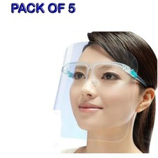 5X Face Shield Glasses Frame Full Anti Fog Cover Protection Plastic FREE MASK UK