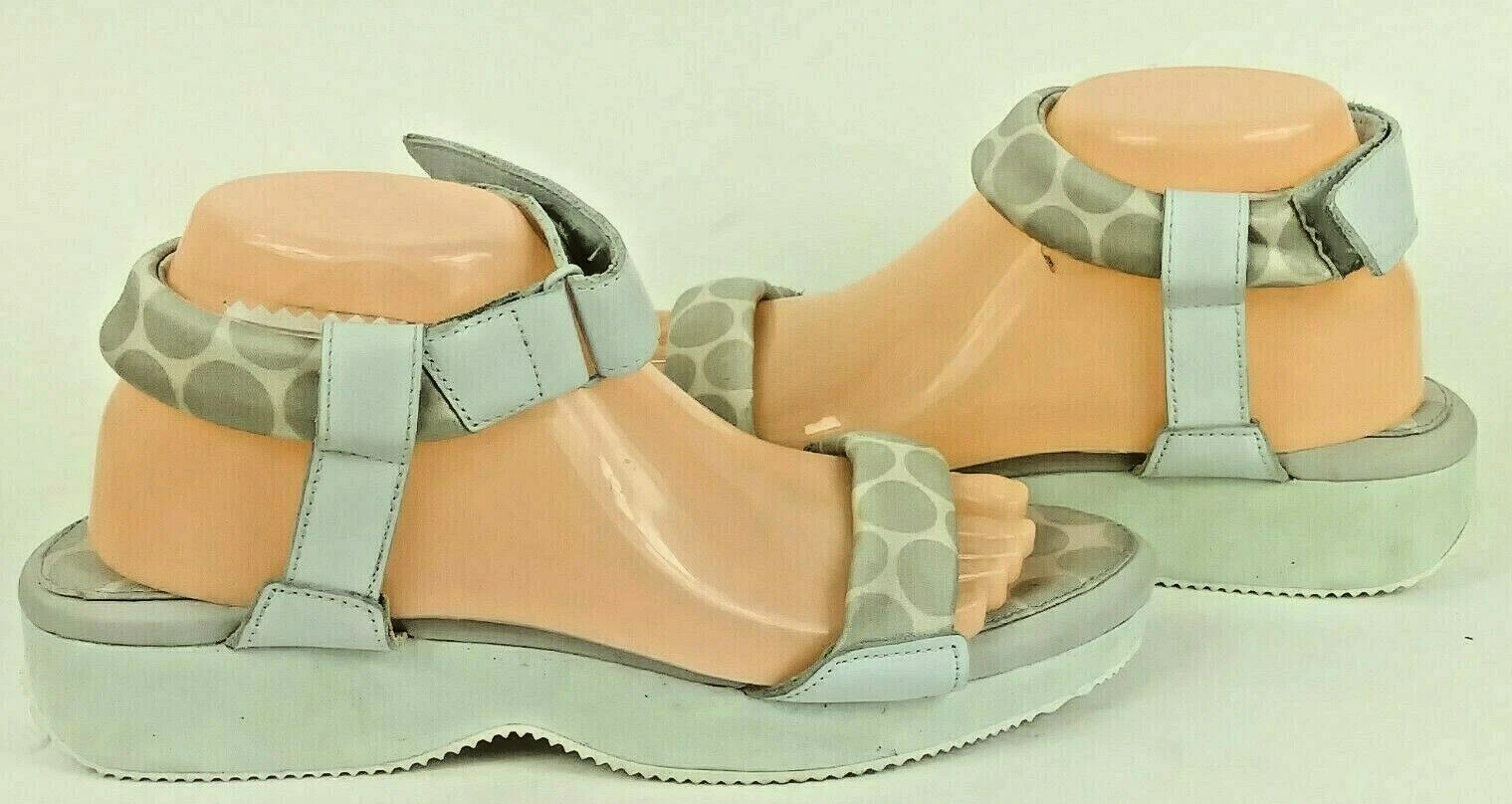 Sandali Adidas cerimonia di apertura Wos platform US 9 grigio chiaro cinturino a pois 453