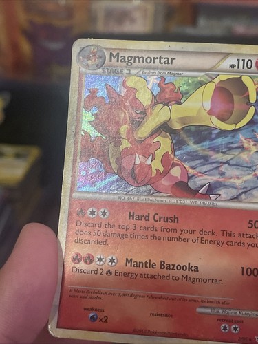 Pokemon Karte Magmortar 2/95 Holo Rare Heartgold & Soulsilver Unleashed Played - Bild 5 von 19