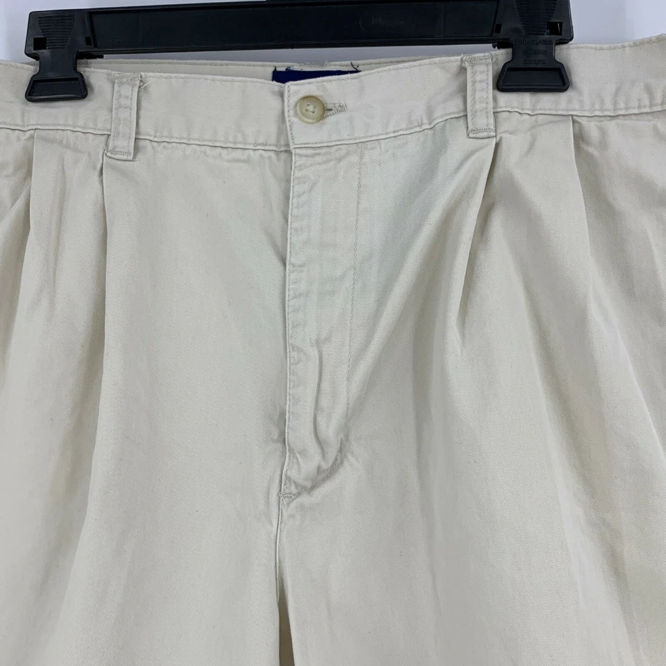 Pantalones Cortos Hombre Charter Club Plisados Frontales Beige Chino 0383 Talla 34 Foto 2 de 4