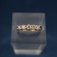 14k Two Tone Gold Five Stone Diamond Wedding-Engagement Ring - Free Shipping USA