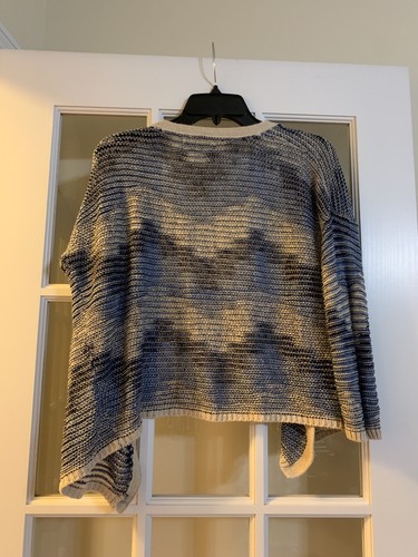 Jones New York Sport womens chevron knit blue open cardigan womens sz M - Picture 4 of 4