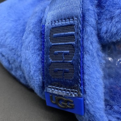 UGG FLUFF IT SLIPPER MEN SIZE 9 US COBALT BLUE SHEEPSKIN  display picture 3