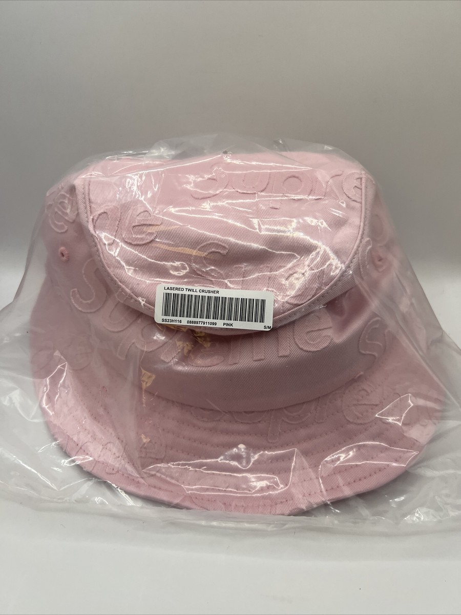 SUPREME LASERED TWILL CRUSHER HAT/ PINK SIZE S/M SS23 WEEK