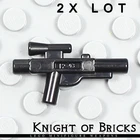 LEGO 2x Lot Minifigure BLACK Star Wars Weapon Gun Blaster Small Rifle