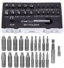 22Pcs Mini Damaged Screw Extractor Kit Small Stripped Screws Remover Easy Out Br
