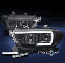 For 2016-23 Toyota Tacoma TRD LED Sequential Projector Smoke Headlight w/DRL Kit