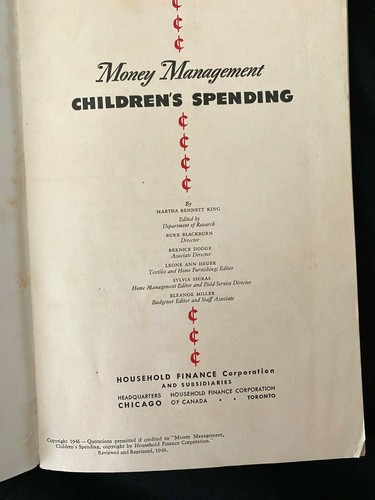 HFC 1948 Vtg Money Management: CHILDREN'S SPENDING Booklet 40 pp ORIGINAL R64-1- - Picture 5 of 6