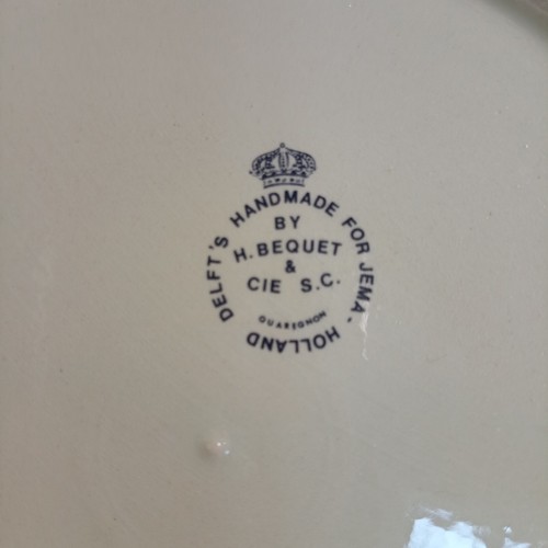 Vintage Delfts Handmade Plate For Jema Holland by H.Bequet & CIE S.C, Oriental - Picture 9 of 10
