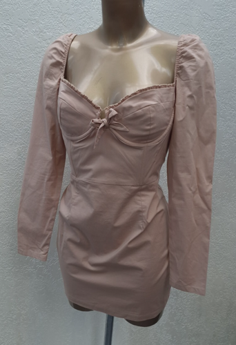 Oh Polly Dress Size 14 Mini Sexy Taupe Beige Bustier - Imagen 2 de 5