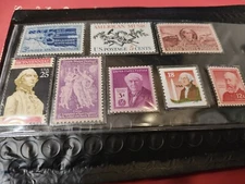 Lot Of Eight New-Older Stamps In Plastic Flips See Description For Details