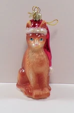 Cat With A Santa Hat, Christmas Ornament, Kurt S. Adler,