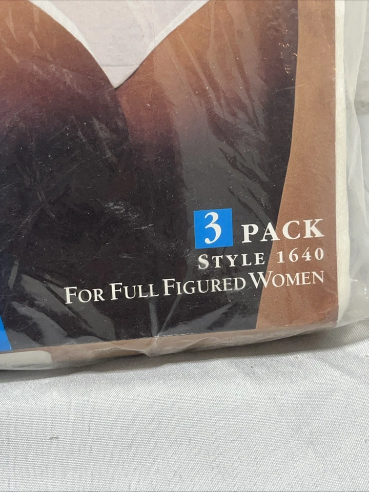 VTG 1995 Just My Size Cotton Panties High-Cut Brief Size 8 White 3 Pk Style 1640 - Image 2 of 4