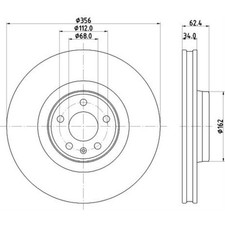 HELLA Bremsscheiben vorne Ø356 mm Innenbelüftet für Audi A6 Allroad 4GH 4GJ