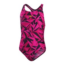 Speedo Hyperboom Logo Medalist Girls Pink Swimsuit / Pink / RRP &pound;15