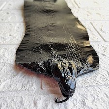 Genuine Black Cobra Snakeskin Leather Hide with Head  55x4.7"