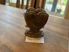 Degenhart Glass  Heart Sweetheart Toothpick Holder Caramel Vintage