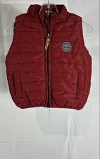 Timberland Baby Boys' Red Quilted Puffer Vest 12M Full Zip TLFGI33C-999