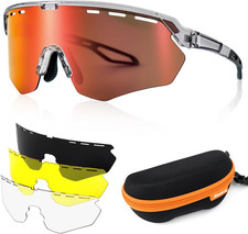 Sports Sunglasses for Men Women Youth, UV Protection Wrap around Glasses for Cyc