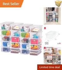 Effortless Organization with 20 Clear Stackable Storage Bins - 6 Qt, BPA-Free