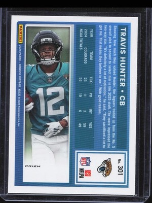 2025 Panini Donruss Optic Preview Travis Hunter #301 Rated Rookie