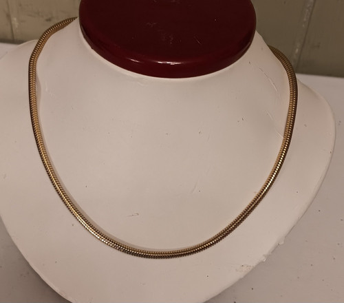 STERLING SILBER 925 GOLD HALSKETTE VERMEIL 15" CHOCKER SCHLANGE 12,6 GRAMM VINTAGE