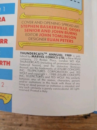 VINTAGE RETRO ORIGINAL 1989 THUNDERCATS ANNUAL - MARVEL COMICS LTD - Picture 5 of 10