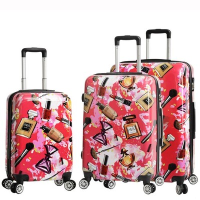 Kosmetik Druck Hartschale Gepäck Spinner Rollen Koffer erweiterbar REISETASCHEN
