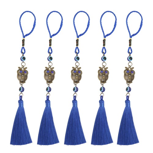 5 Pcs Owl Blue Eye Pendant Delicate Bronze Owl Blue Evil Eye Home Office NEW - Picture 21 of 24
