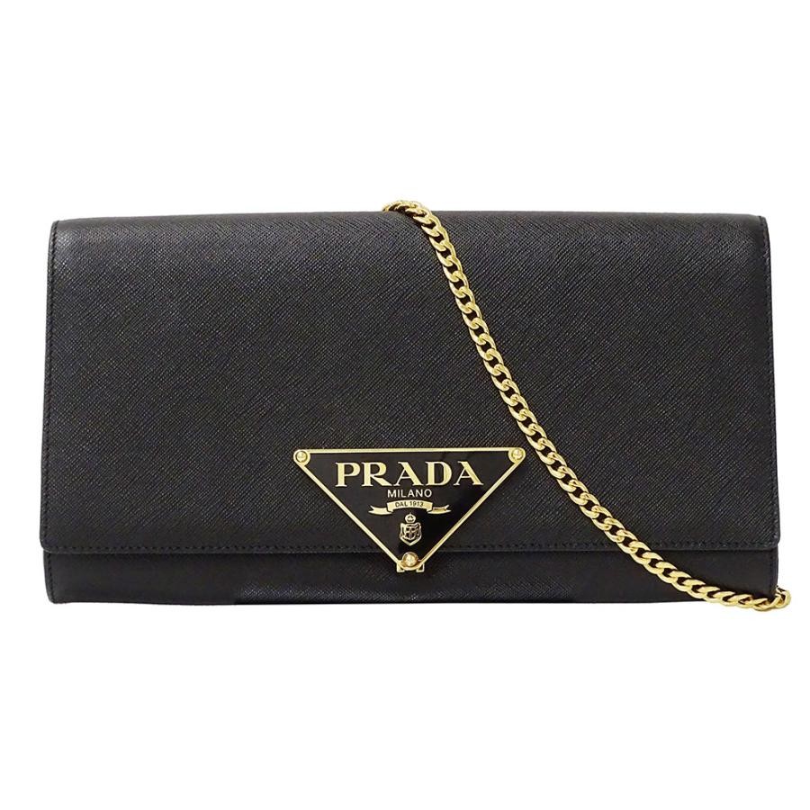 Prada Saffiano Leather Clutch with Shoulder Strap 1BF058