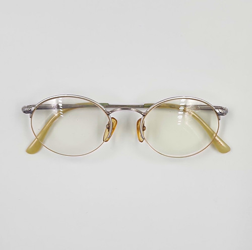 Vintage Laura Ashley Silver Metal Oval Eyeglasses Frames Unisex Adults