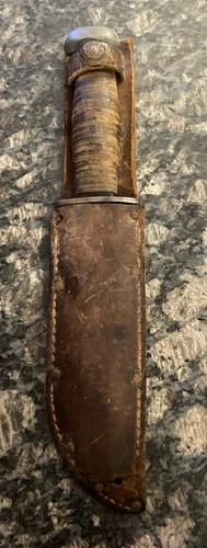 Vintage WWII/ WW2 PAL RH-36 US Military Combat Fighting Knife w/Leather Sheath