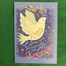 LIQUIDATING-Leanin’ Tree Christmas Greeting Card “Peace On Earth With Love…”