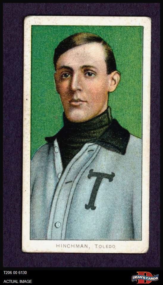 1909 T206 Harry Hinchman Portrait American Association - Toledo 3 - VG