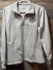 Sport-Tek, Sweater, Women  s Size Medium, Partial Zip Closure, Gray