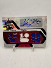 2007 Topps Triple Threads Steven Jackson Red Jersey Patch Auto /4 Rams #TTRA-137