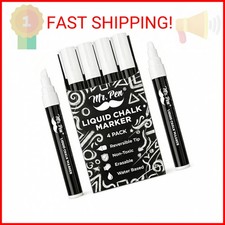 Mr. Pen- White Chalk Markers for Blackboard, 4 Pack, Reversible Tip, White Liqui